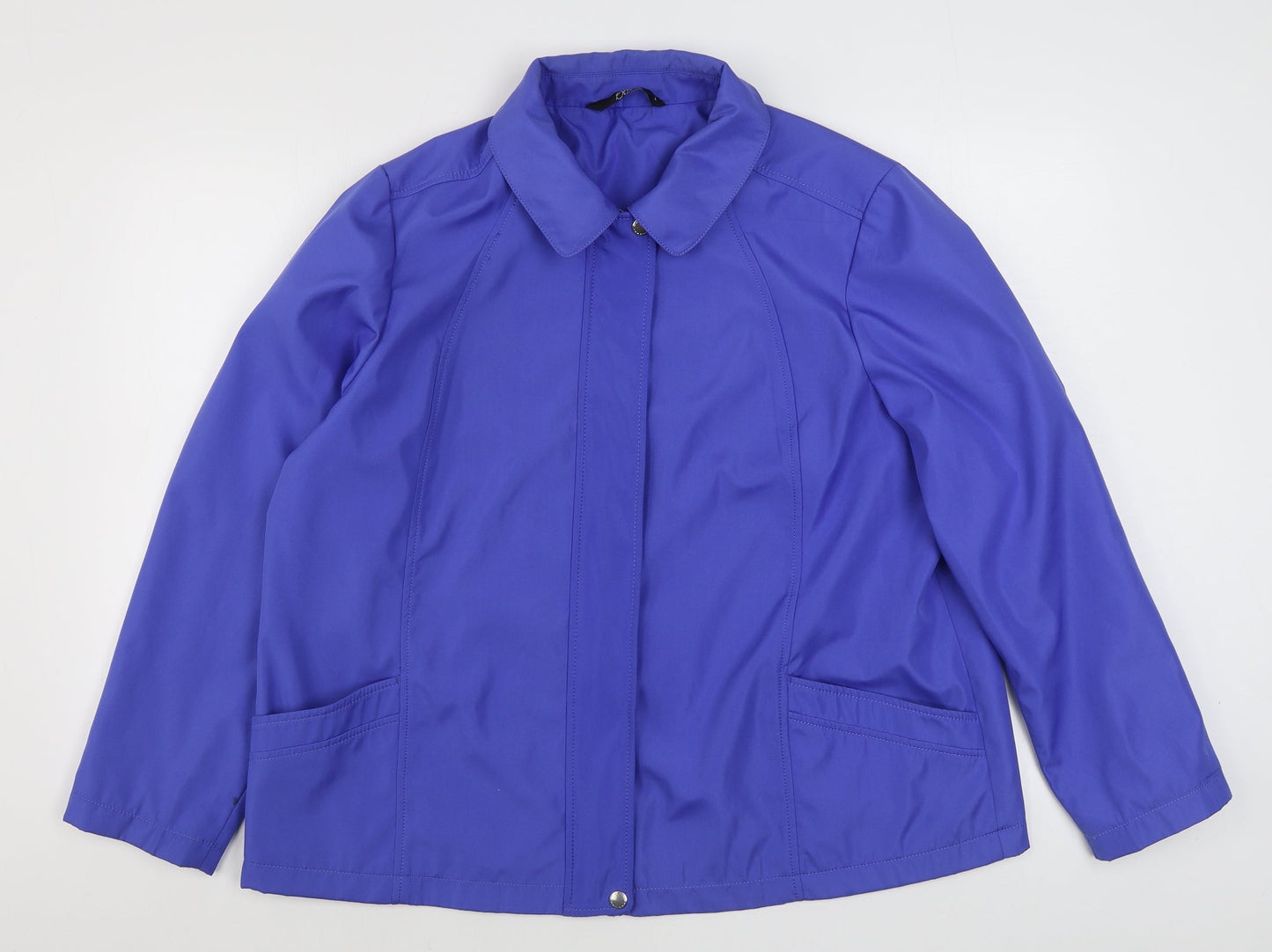 Bonmarché Womens Blue Rain Coat Coat Size L Zip