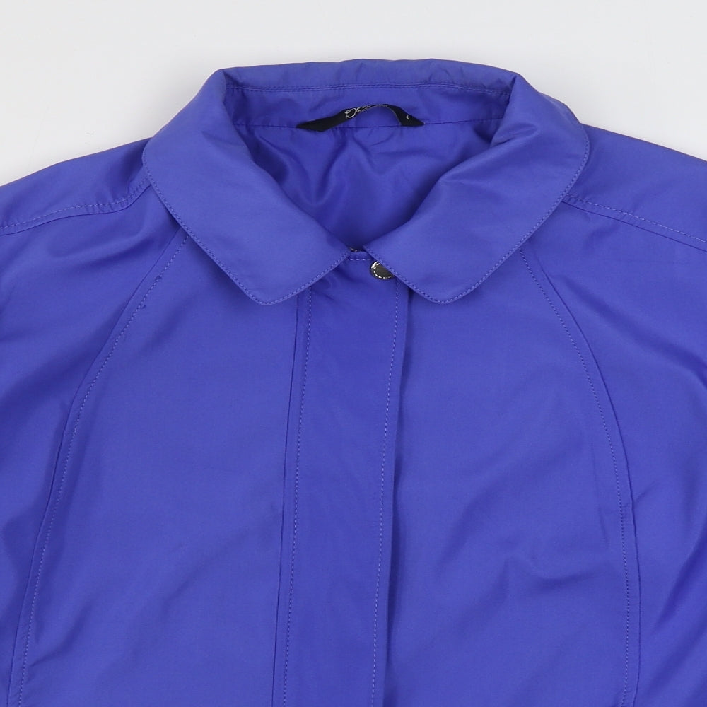 Bonmarché Womens Blue Rain Coat Coat Size L Zip