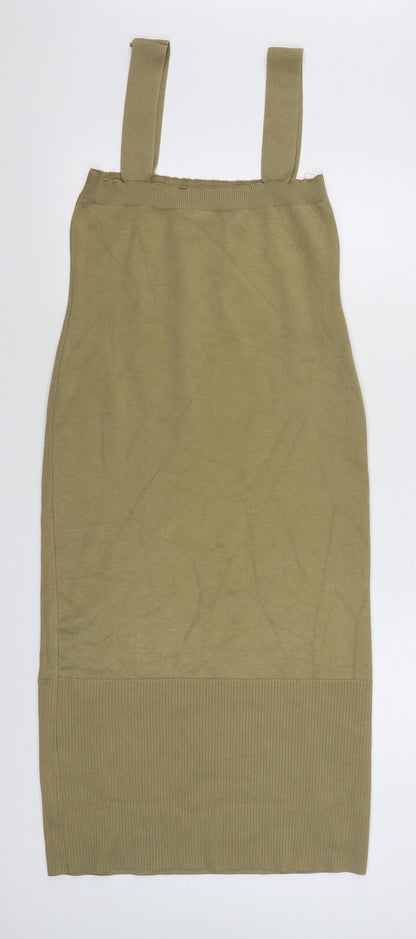 SHEIN Womens Beige  Viscose Bodycon  Size M  Square Neck Pullover