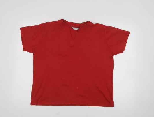 EWM Mens Purple  Cotton  T-Shirt Size XL V-Neck