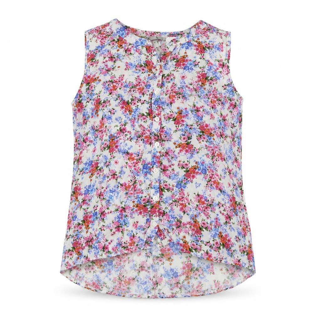 tu  Womens Multicoloured Floral Polyester Jersey Blouse Size 14 Collared