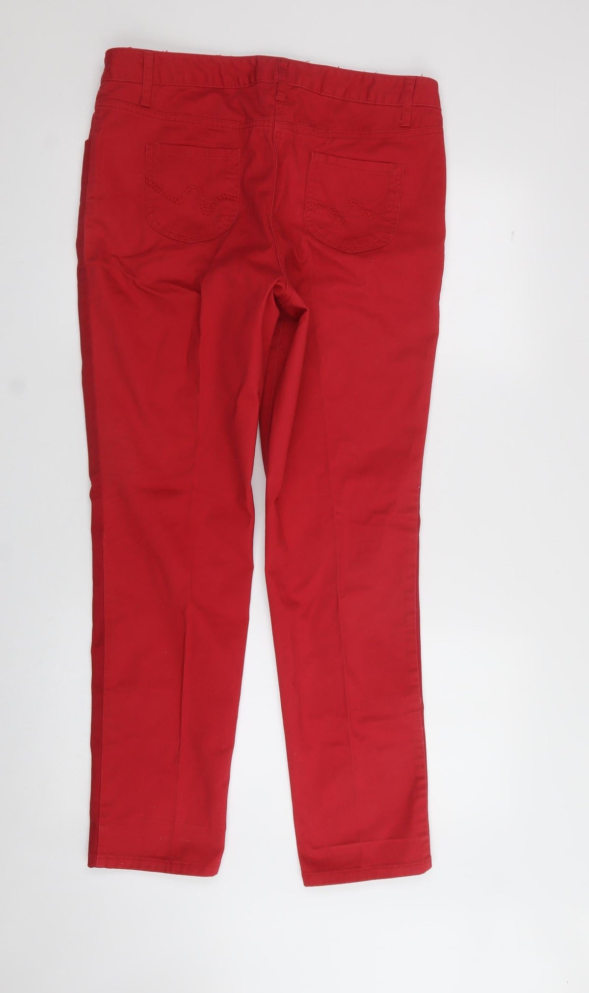 papaya  Womens Red  Cotton Trousers  Size 42 in L28 in Regular