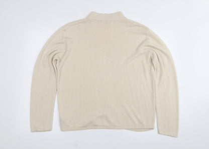 Dunnes Womens Beige High Neck  Acrylic Pullover Jumper Size 18   - 18-20