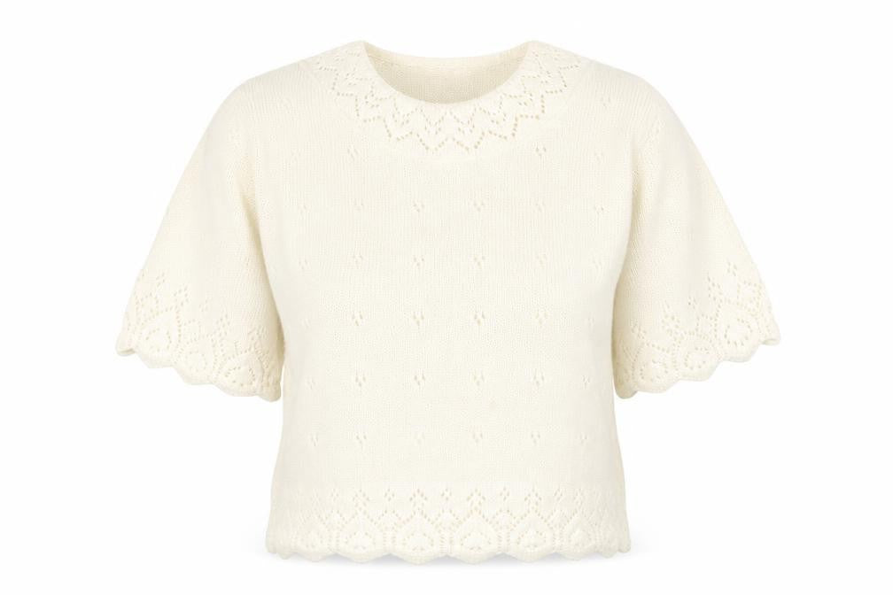 Preworn Womens White Round Neck  Acrylic Pullover Jumper Size 14