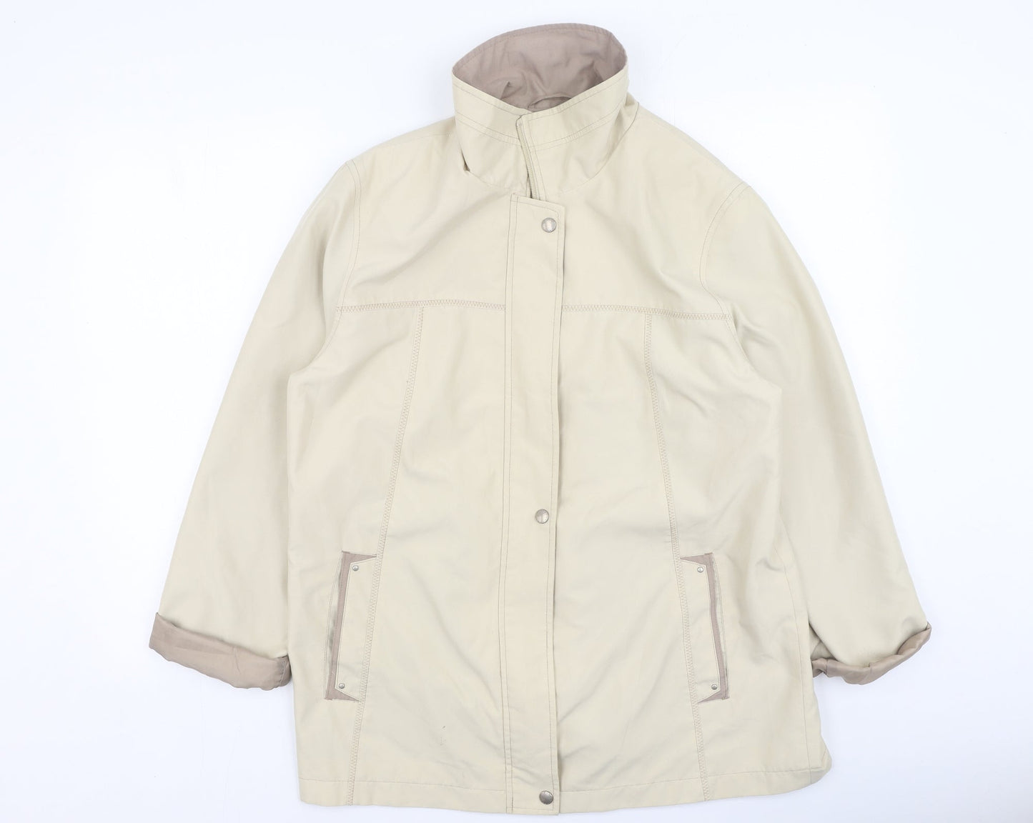 EWM Womens Beige   Jacket Coatigan Size 14