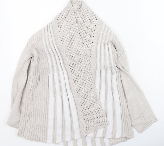 Chicco Womens Beige Round Neck  Cotton Cardigan Jumper Size S
