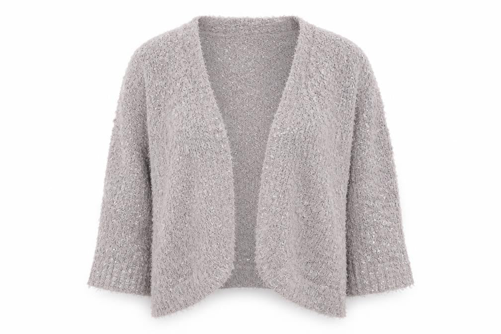 Bonmarché Womens Brown Round Neck Polyester Cardigan Jumper Size L