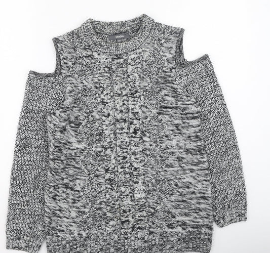 Studio Womens Grey Round Neck  Acrylic Pullover Jumper Size 12