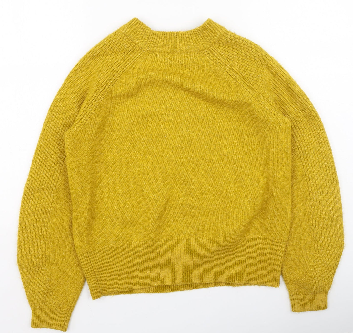 Marks and Spencer Womens Yellow Round Neck  Acrylic Pullover Jumper Size S