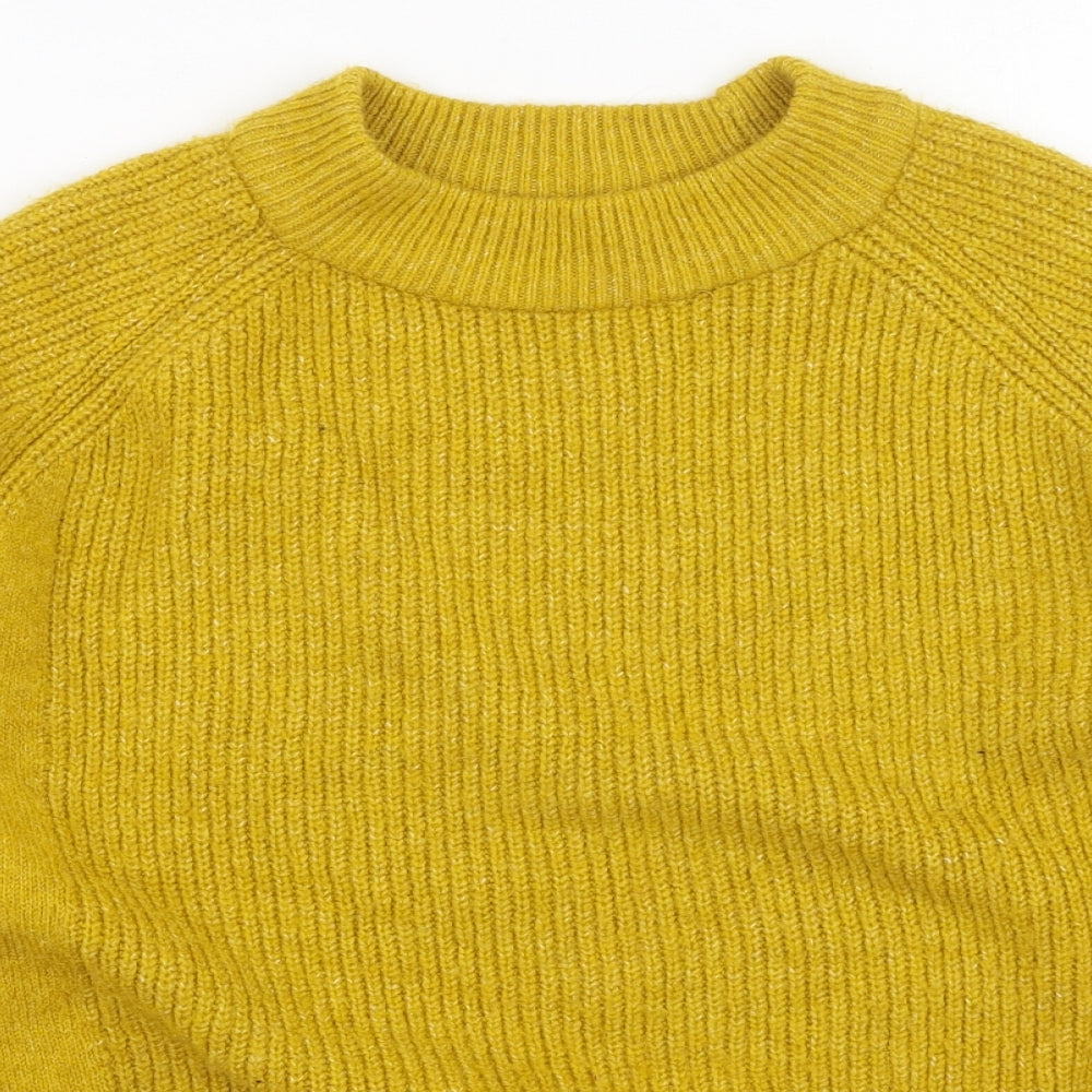 Marks and Spencer Womens Yellow Round Neck  Acrylic Pullover Jumper Size S