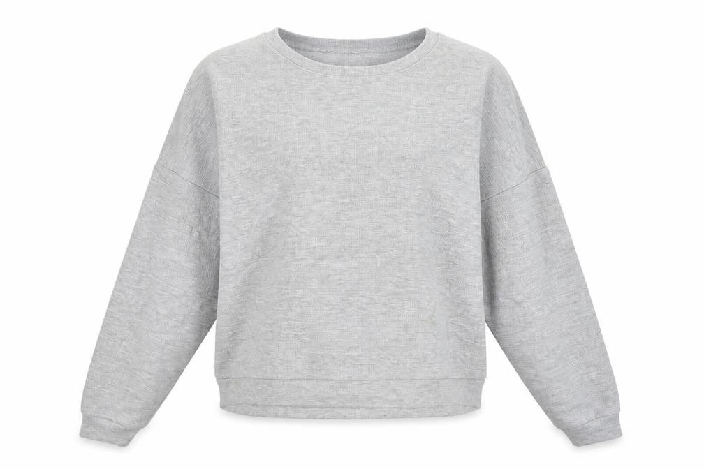 Select Womens Grey  Viscose Pullover Sweatshirt Size L