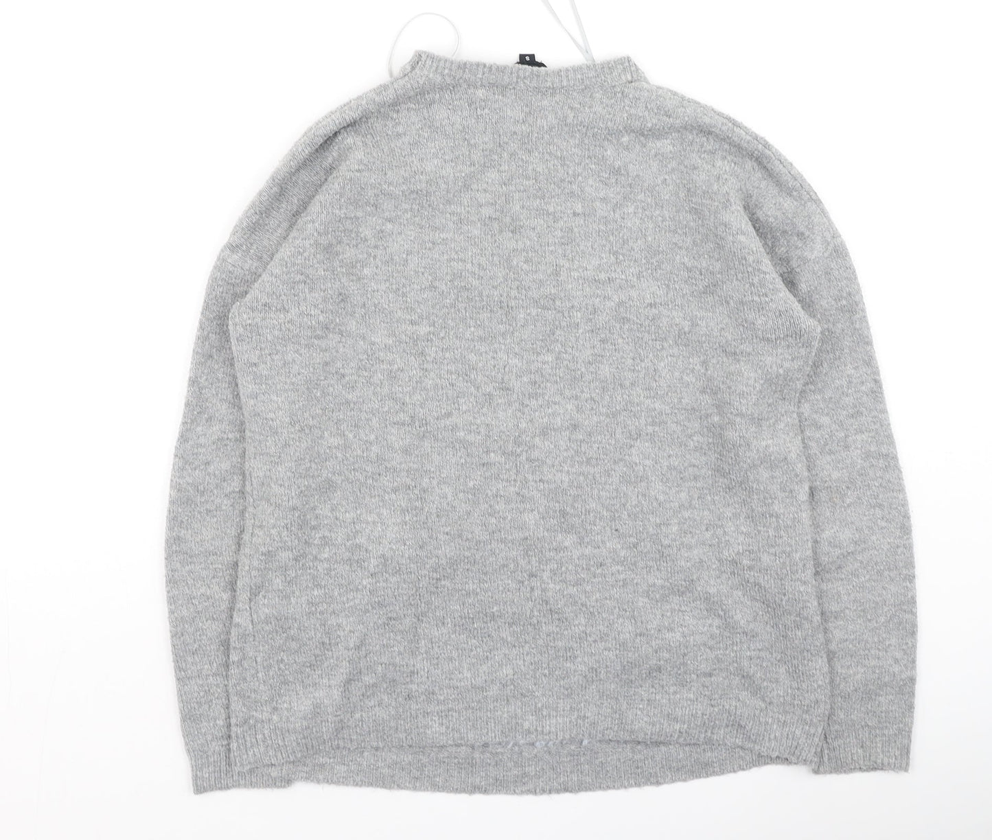 Peacocks Womens Grey Round Neck  Polyester Pullover Jumper Size S