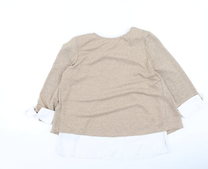 Dorothy Perkins Womens Brown Round Neck  Polyester Pullover Jumper Size 8