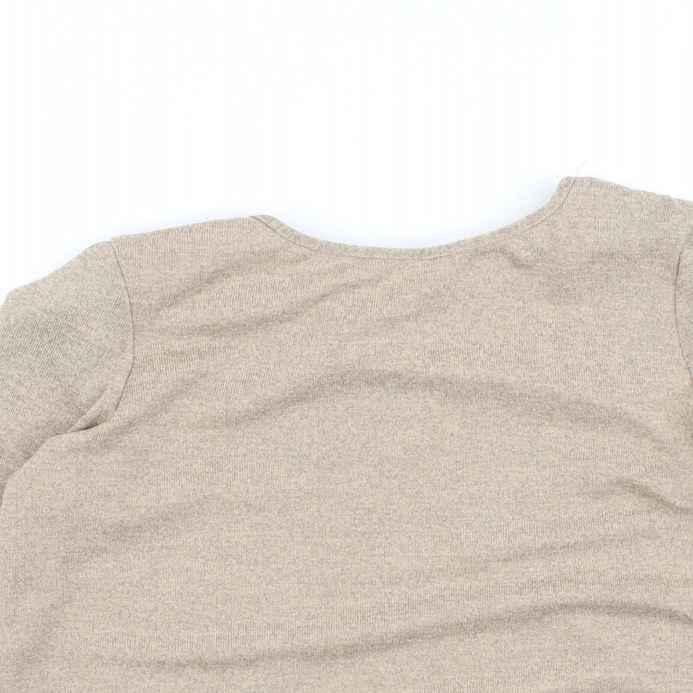 Dorothy Perkins Womens Brown Round Neck  Polyester Pullover Jumper Size 8