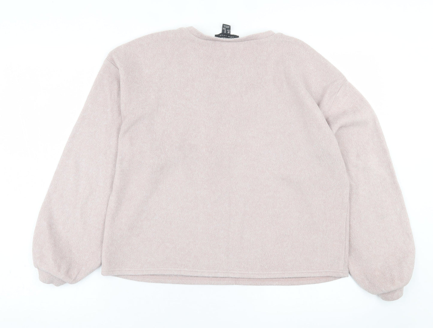 New Look Womens Pink Crew Neck  Polyester Pullover Jumper Size M