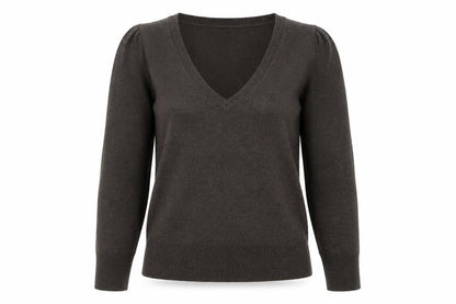 Dorothy Perkins Womens Brown V-Neck  Acrylic Pullover Jumper Size 10