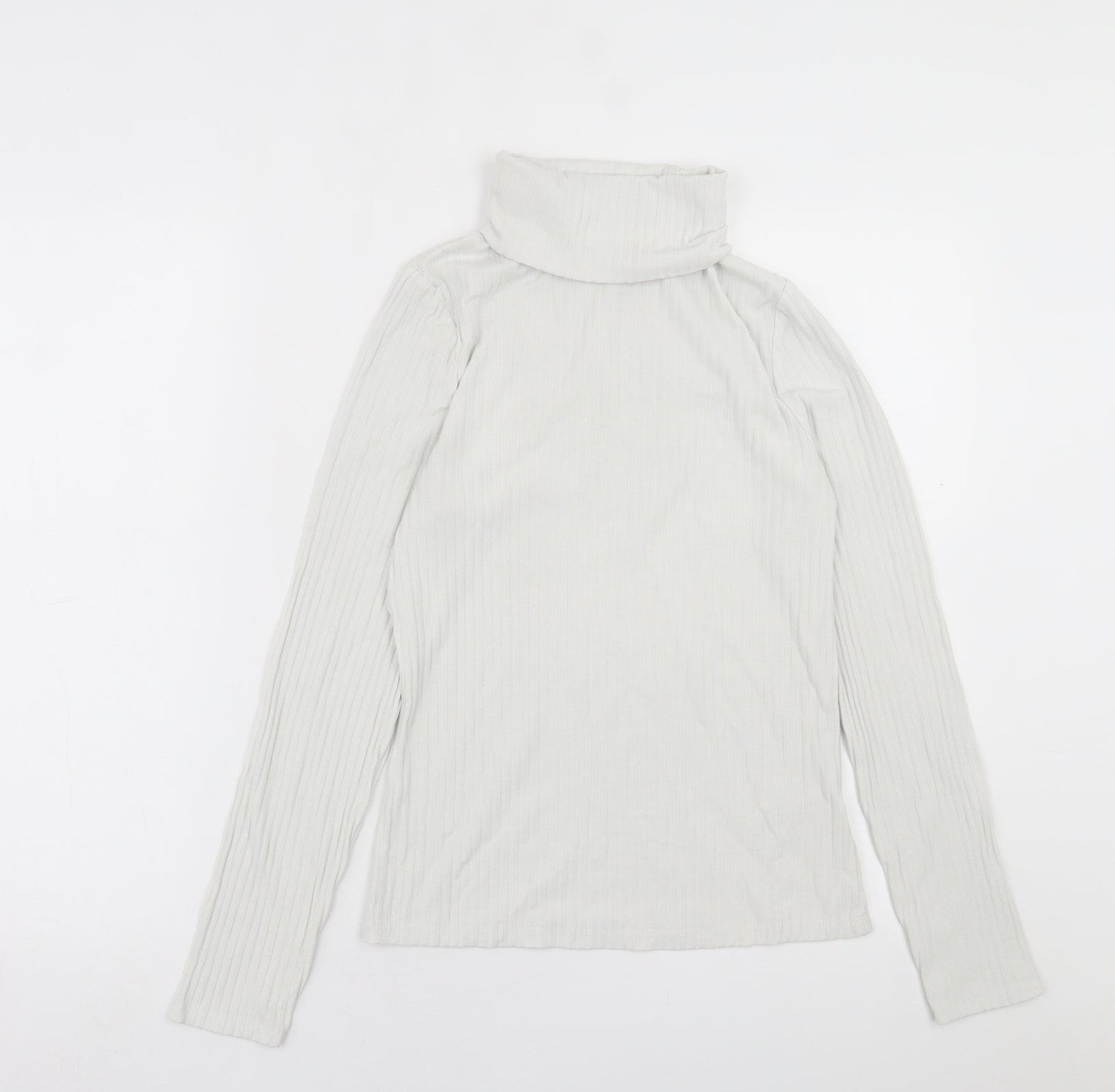 New Look Womens White Roll Neck  Polyester Pullover Jumper Size 14