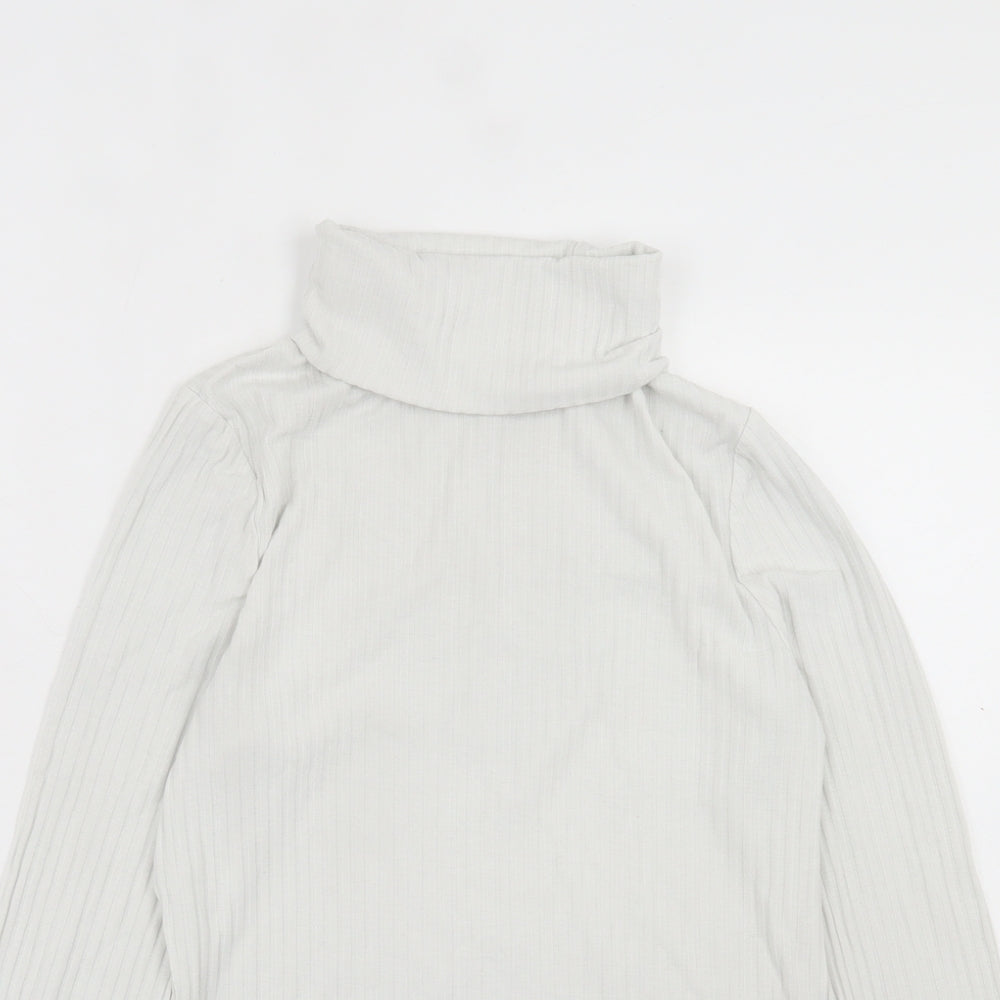 New Look Womens White Roll Neck  Polyester Pullover Jumper Size 14