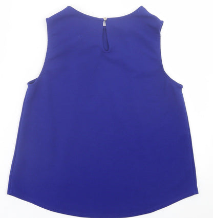 Preloved Papaya Womens Blue  Polyester Basic Tank Size 12 Crew Neck - Back