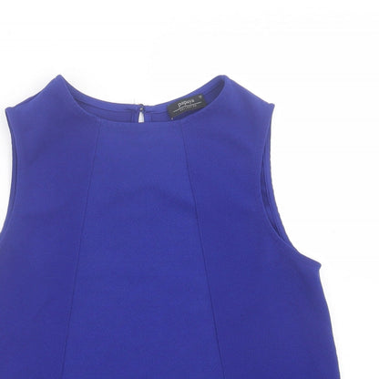 Preloved Papaya Womens Blue  Polyester Basic Tank Size 12 Crew Neck - Detail