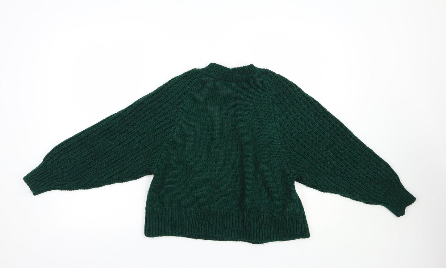 Topshop Womens Green Round Neck  Acrylic Pullover Jumper Size S