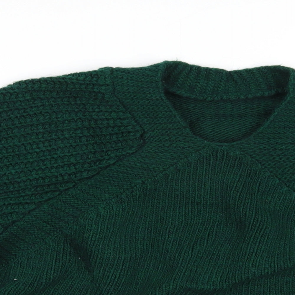 Topshop Womens Green Round Neck  Acrylic Pullover Jumper Size S