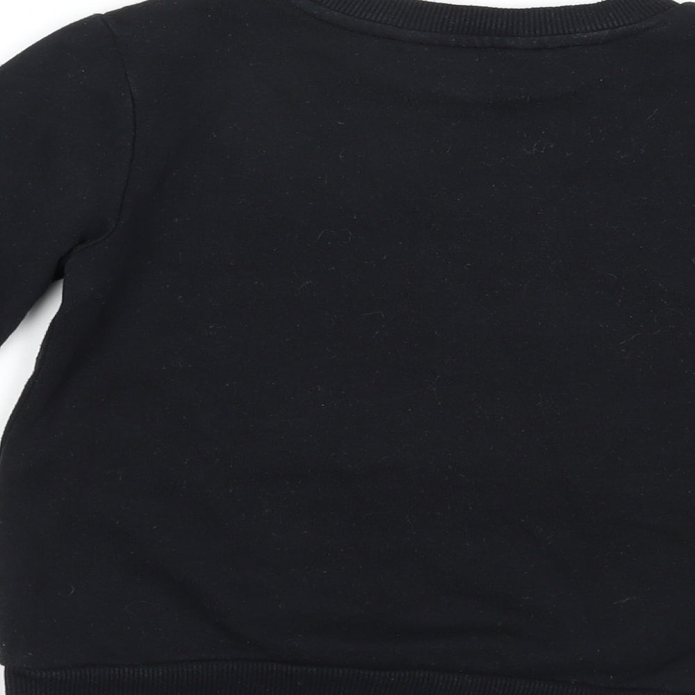 Very Girls Black  Cotton Pullover Sweatshirt Size 7 Years  Pullover - Christmas North Pole