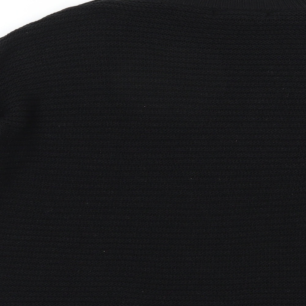 Missguided Womens Black Mock Neck  Acrylic Pullover Jumper Size 6