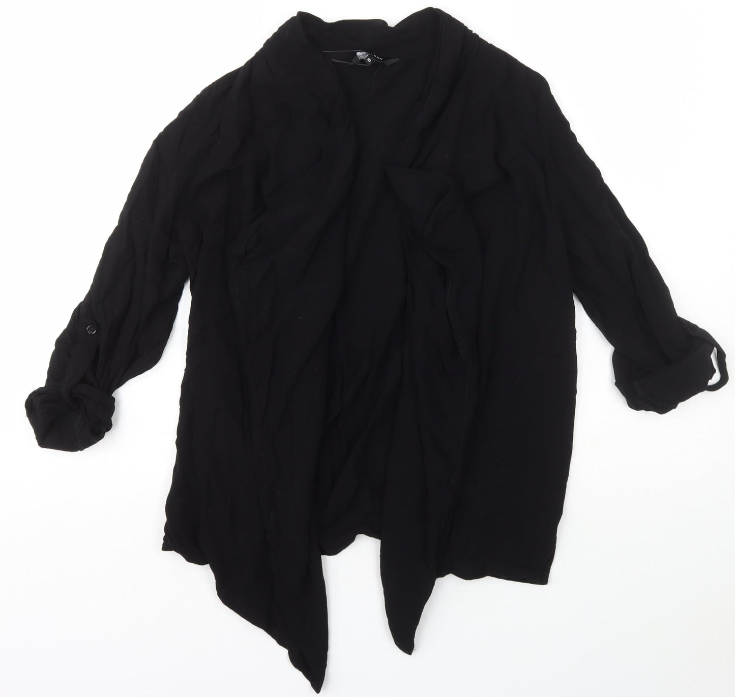 New Look Womens Black Collared  Viscose Cardigan Jumper Size 10