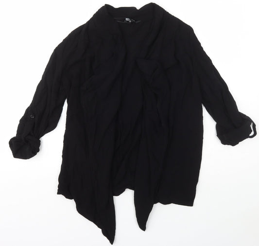 New Look Womens Black Collared  Viscose Cardigan Jumper Size 10