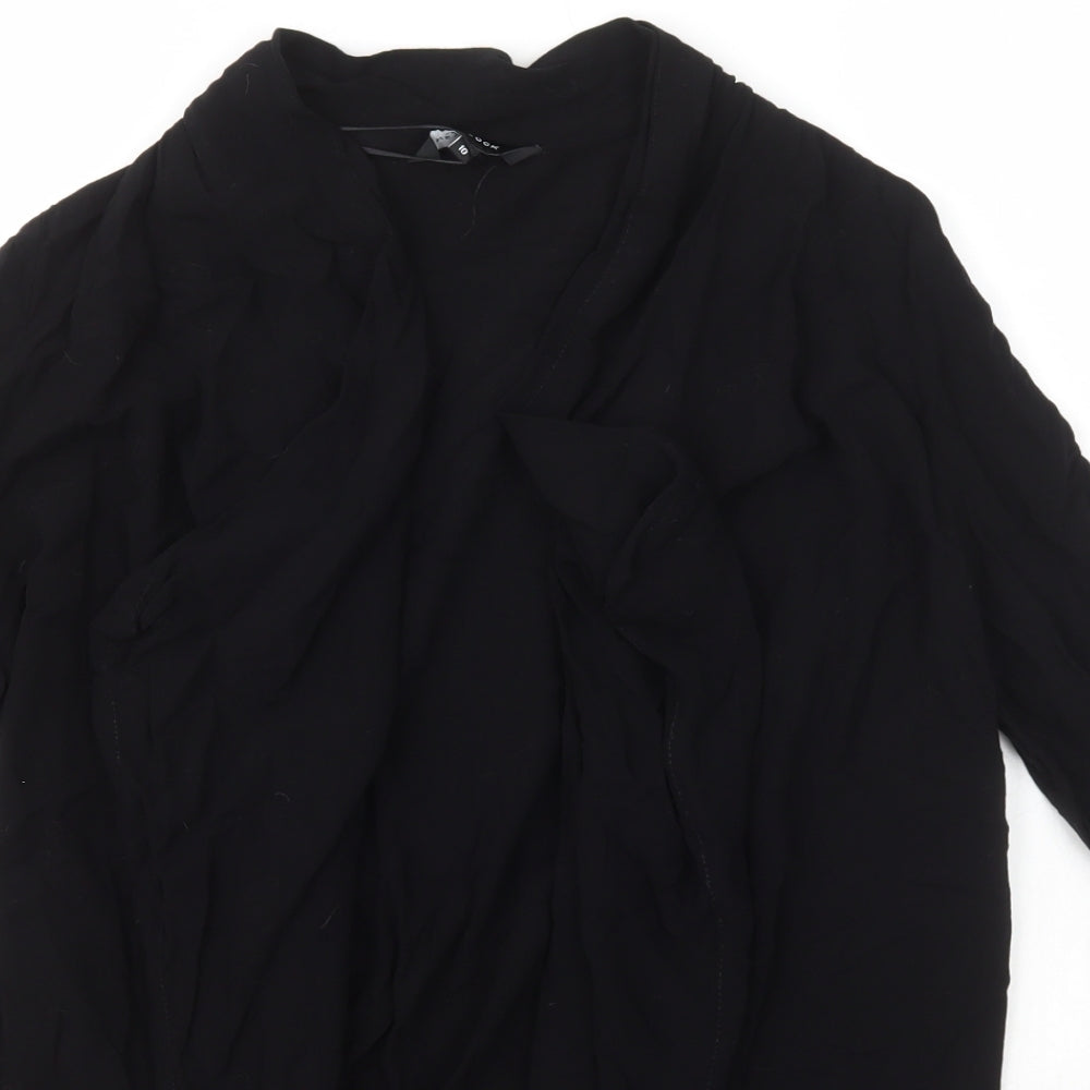 New Look Womens Black Collared  Viscose Cardigan Jumper Size 10