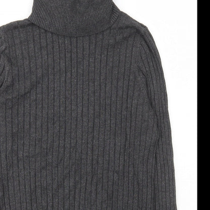 Preloved F&F Womens Green Roll Neck  Nylon Pullover Jumper Size 12 - Detail