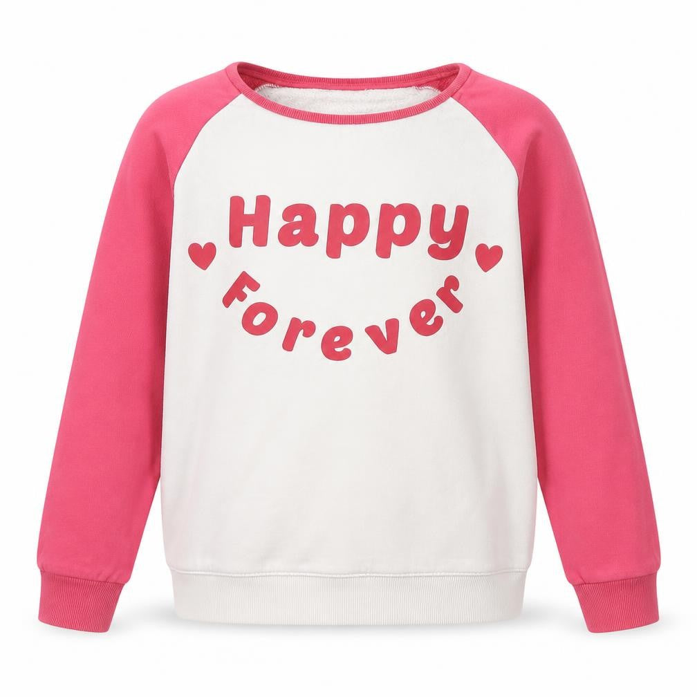 Marks & Spencer Girls Ivory Crew Neck  Cotton Pullover Jumper Size 13-14 Years  Pullover - happy