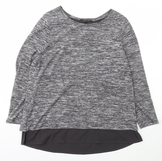 Viz a Viz Womens Grey Boat Neck  Polyester Pullover Jumper Size 12