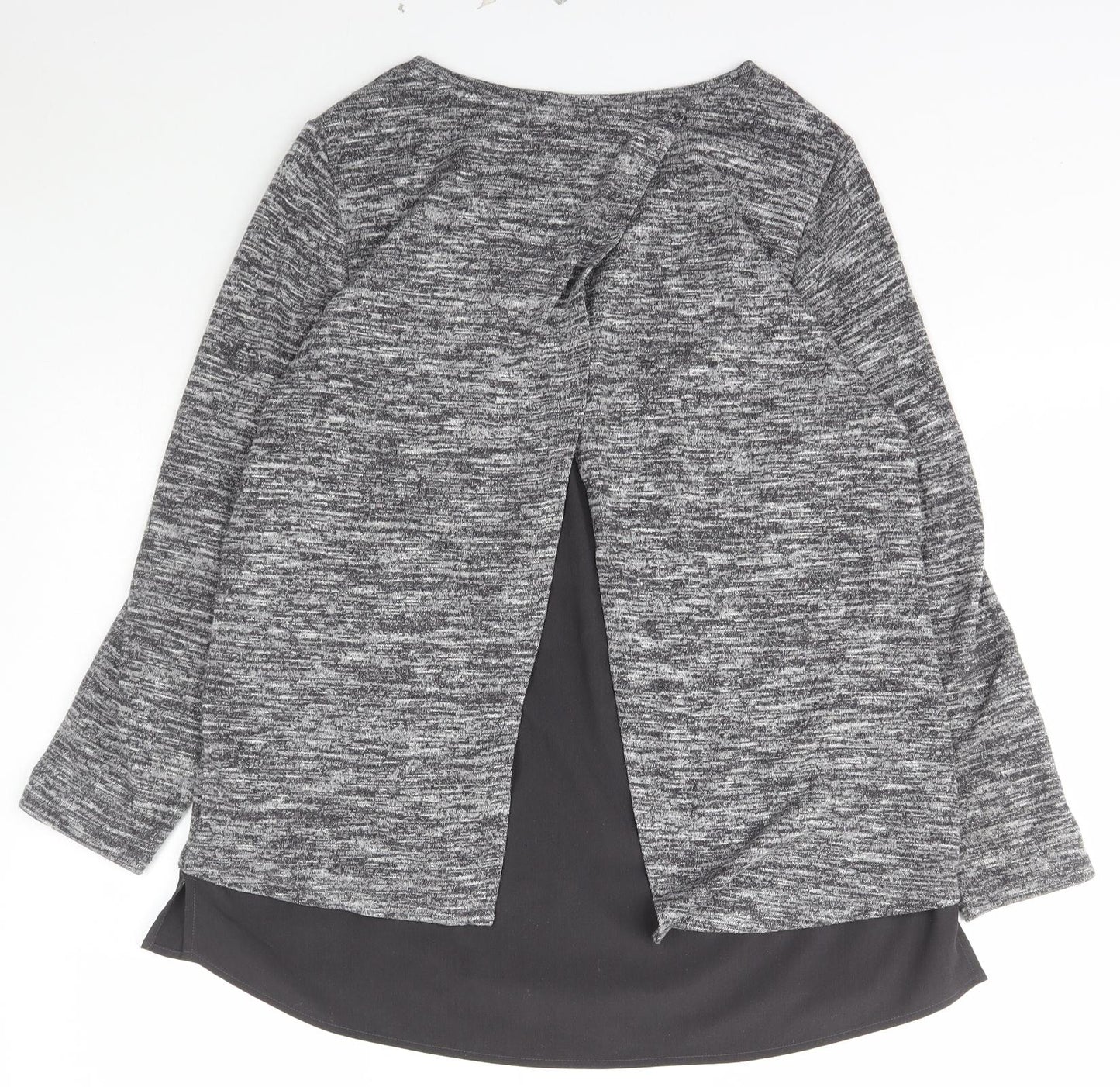 Viz a Viz Womens Grey Boat Neck  Polyester Pullover Jumper Size 12
