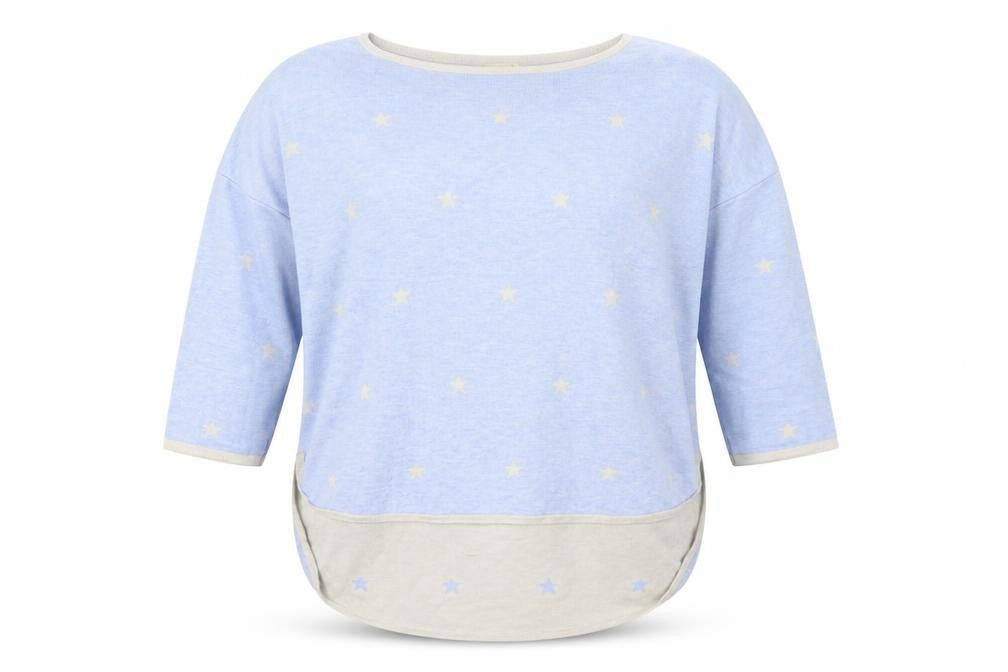 Phrase Eight Womens Blue Boat Neck Geometric Viscose Pullover Jumper Size M