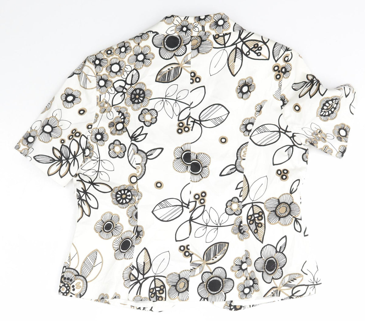 FOSBY Womens Ivory Floral  Jacket Blazer Size 16  Button