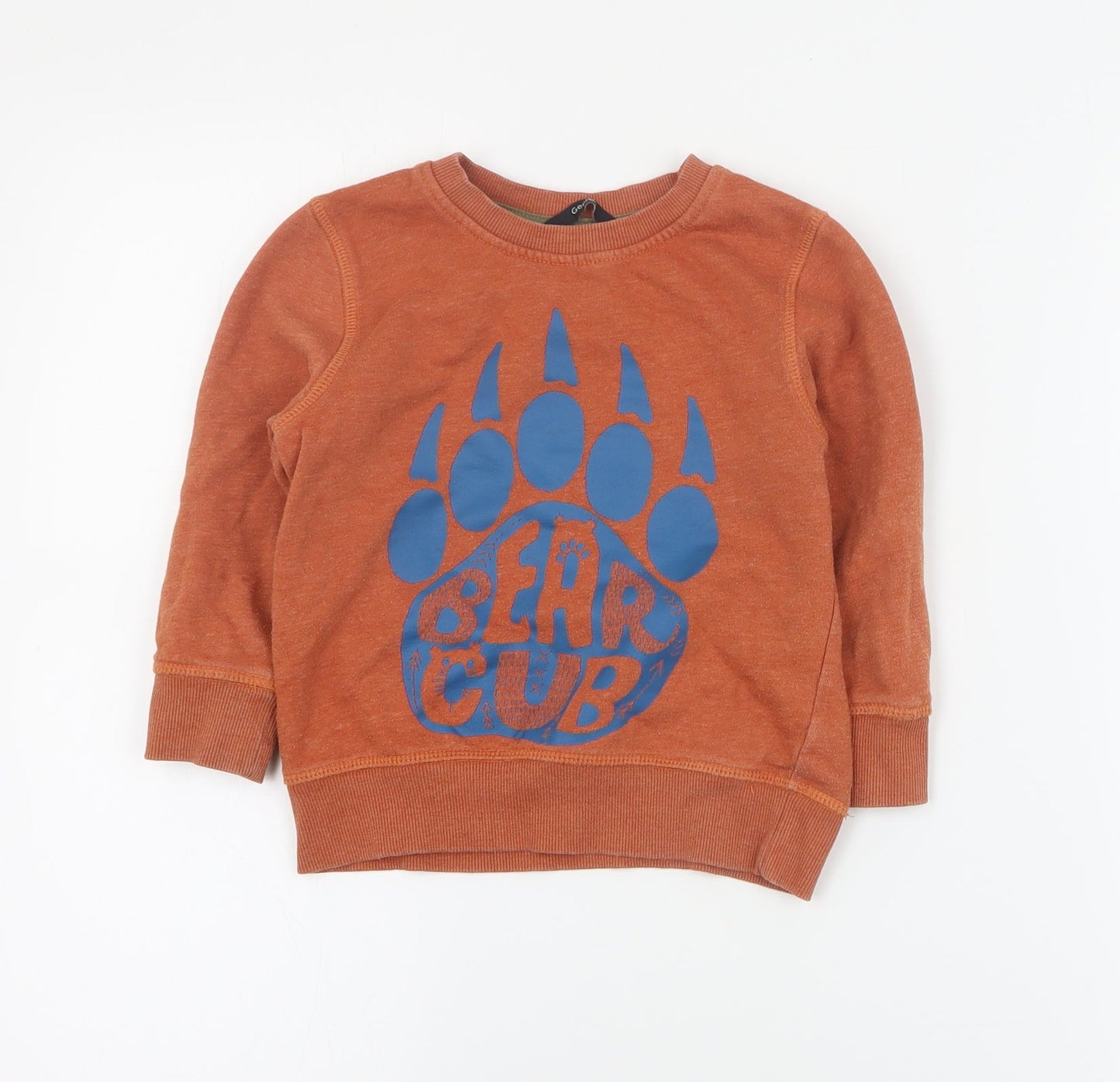 George Boys Brown  Cotton Pullover Sweatshirt Size 2-3 Years  Pullover