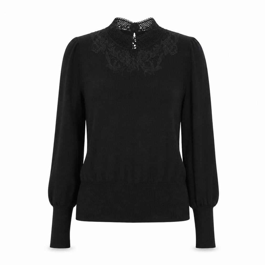Oasis Womens Black Mock Neck  Acetate Pullover Jumper Size XS