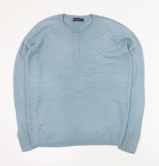 Marks and Spencer Womens Blue Round Neck  Acrylic Pullover Jumper Size 12