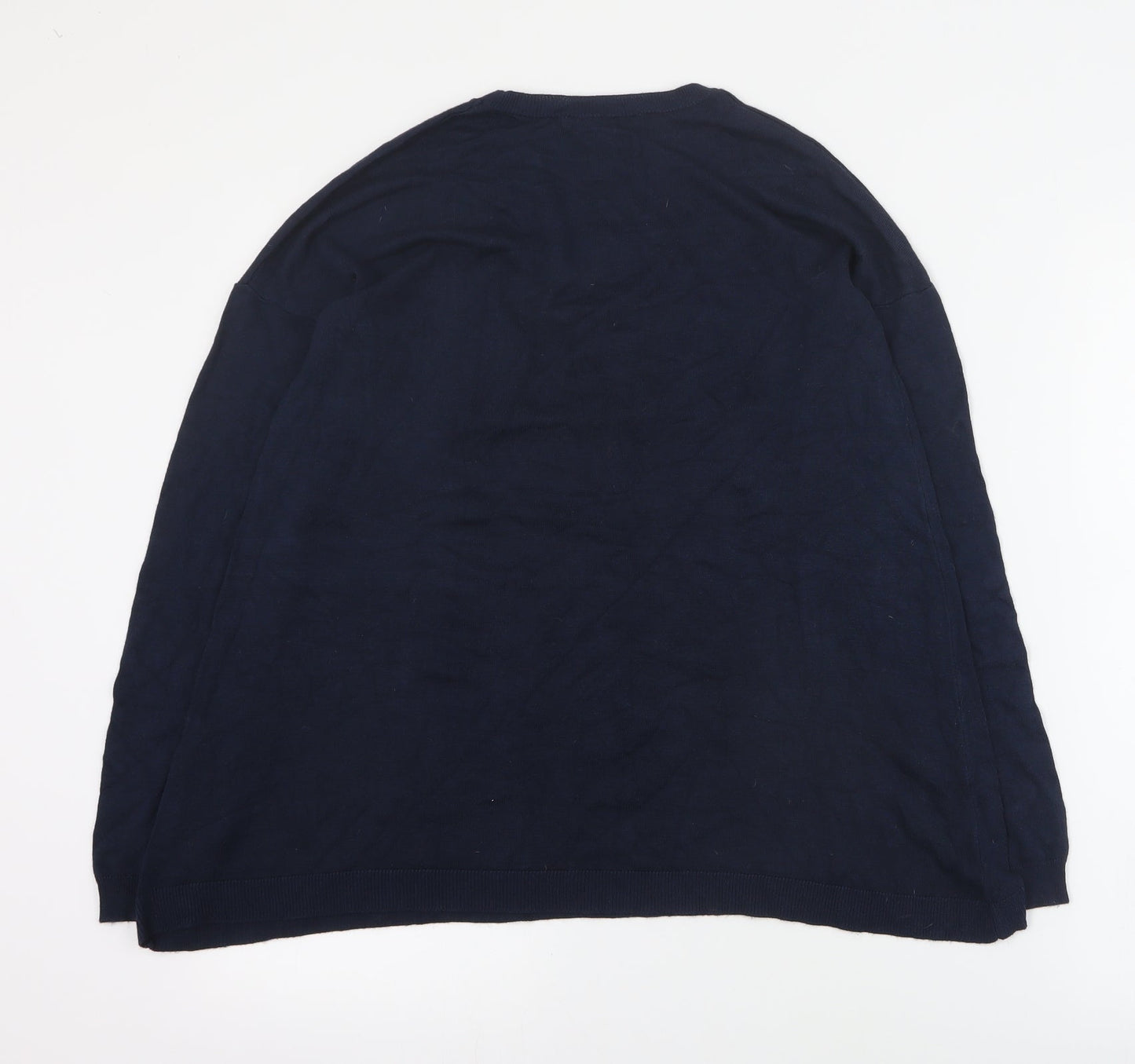 Primark Womens Blue Round Neck  Viscose Pullover Jumper Size 12