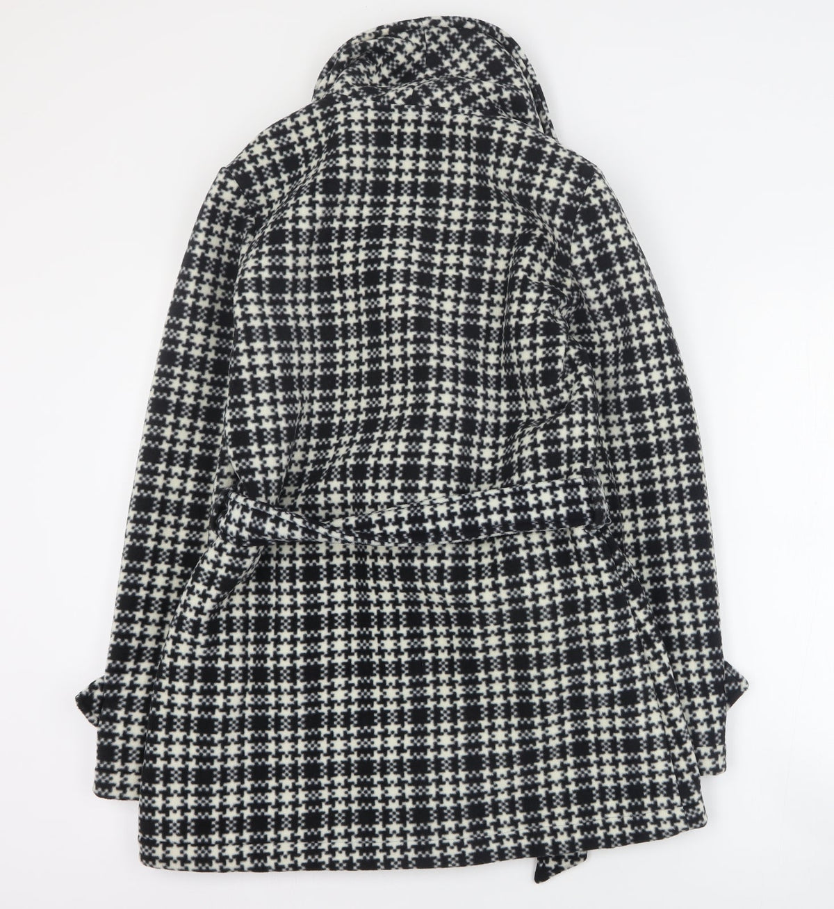 Eivissa Womens Black Houndstooth  Pea Coat Coat Size S  Button