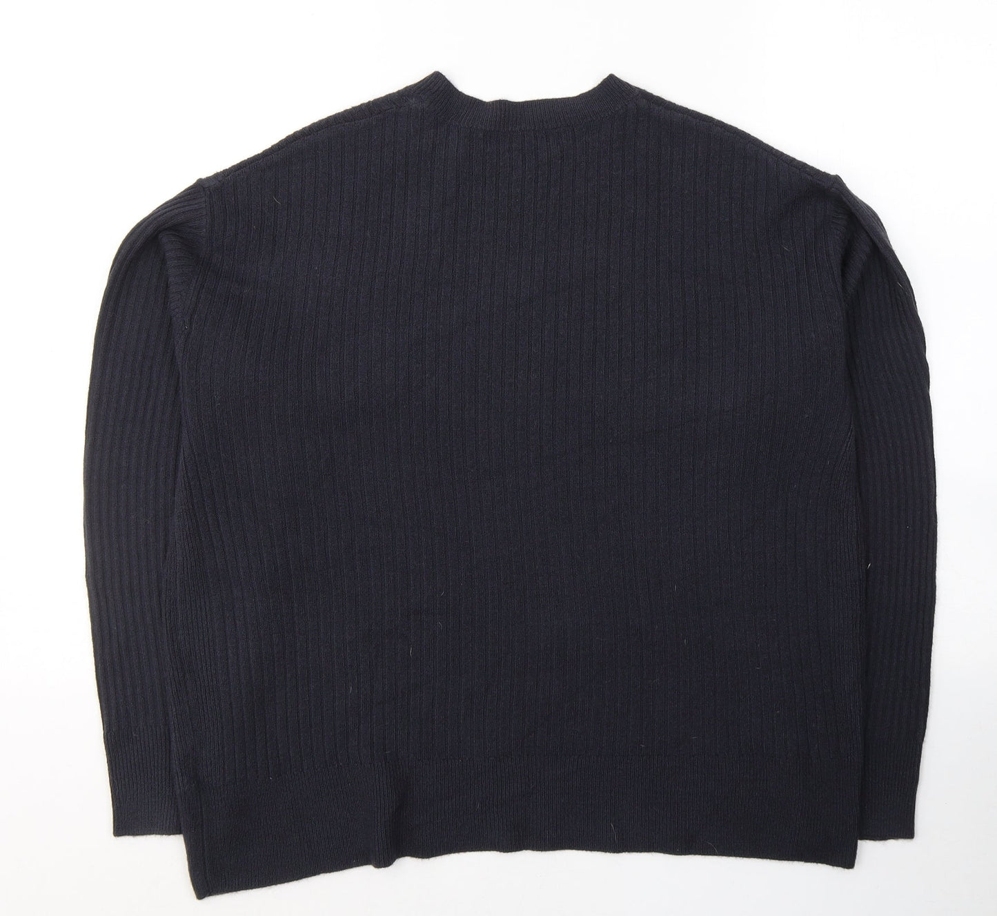 Marks and Spencer Womens Blue Round Neck  Acrylic Pullover Jumper Size 12