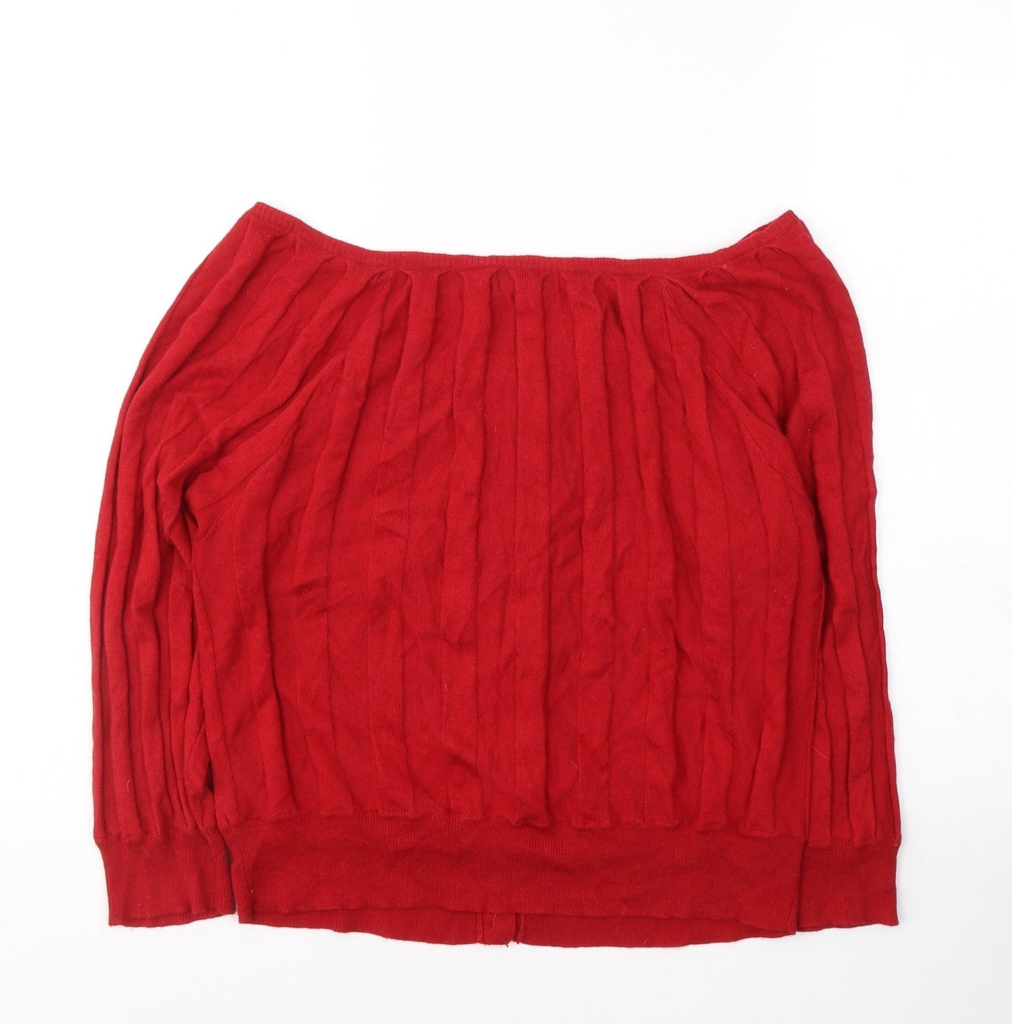 Matalan Womens Red Round Neck  Viscose Cardigan Jumper Size 14