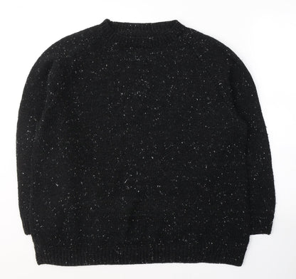 Preloved Preworn Womens Black Round Neck  Acrylic Pullover Jumper Size L - Front