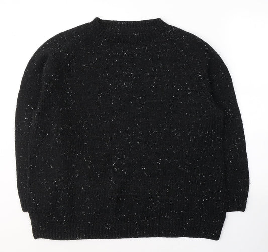 Preworn Womens Black Round Neck  Acrylic Pullover Jumper Size L
