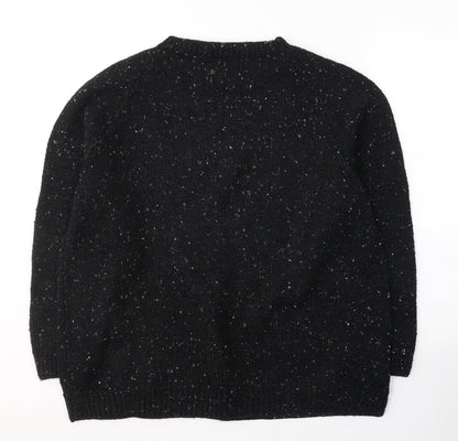 Preloved Preworn Womens Black Round Neck  Acrylic Pullover Jumper Size L - Back