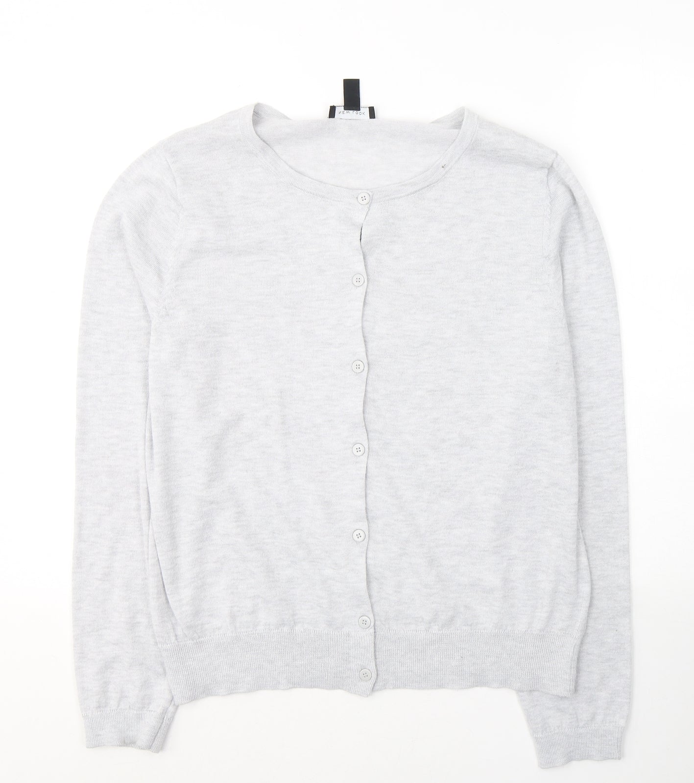 New Look Womens Grey Round Neck  Viscose Cardigan Jumper Size 16