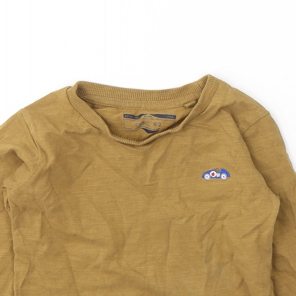 NEXT Boys Brown  Cotton Pullover Casual Size 18-24 Months Round Neck Pullover