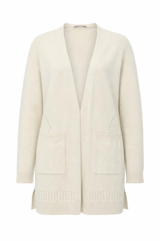 Oasis Womens Beige V-Neck  Acrylic Cardigan Jumper Size M